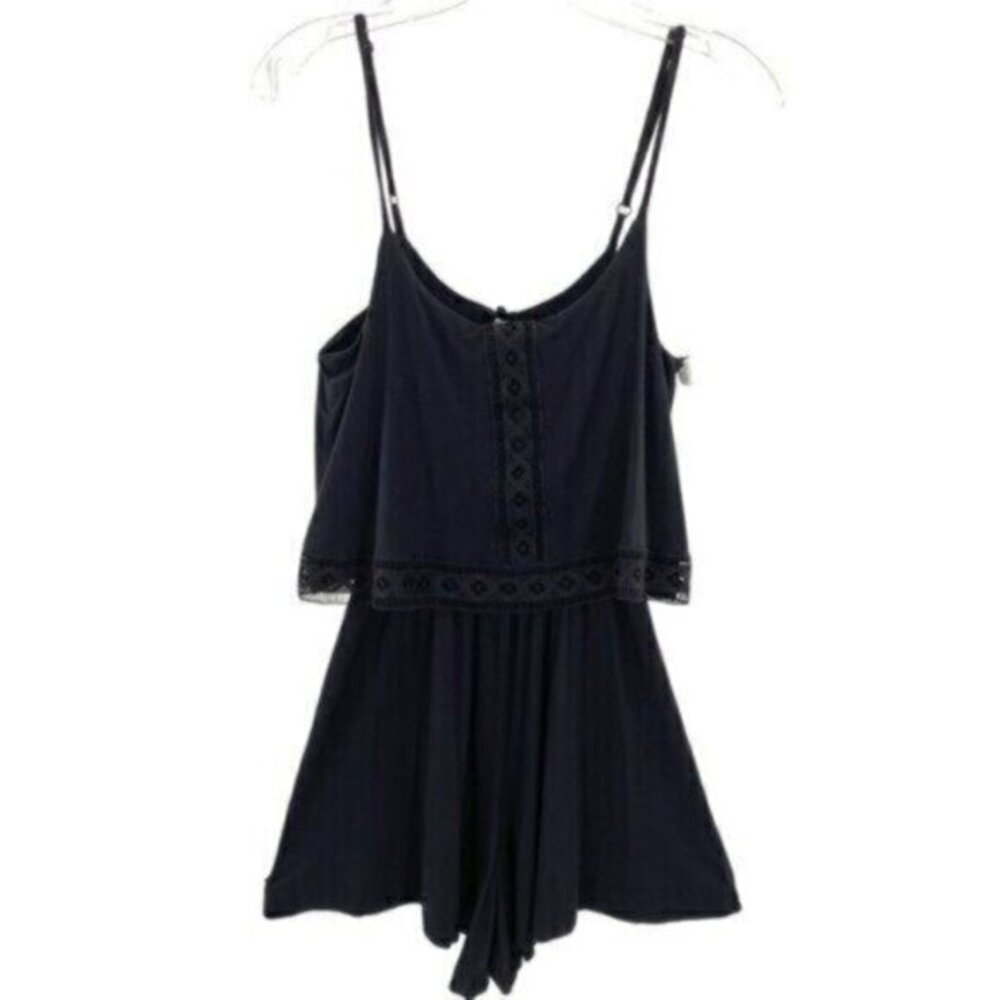 Topshop Black Lace Knit Romper